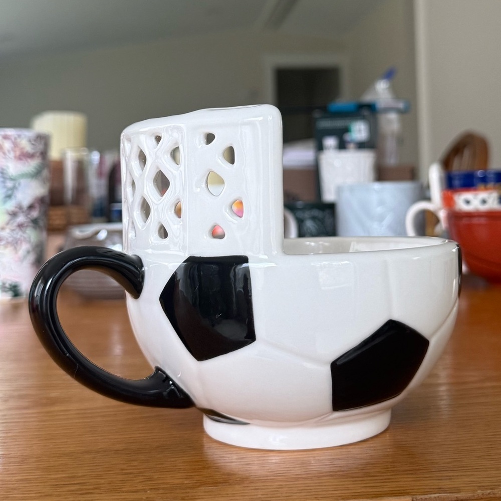 SOCCER BALL with Goal Ceramic Mug by Maxi's Creations ☕️ ⚽️🥅 - Picture 2 of 4